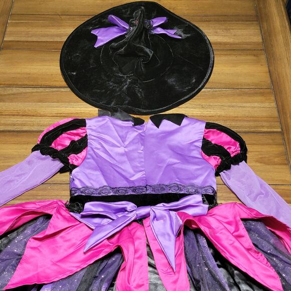 2 Pc Disguise Girls Witch Prestige Costume: Hat & Dress - Size Small (4-6x) - Picture 6 of 13